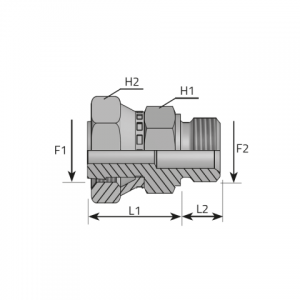 Adapter female ORFS – male BSPP with 60° cone. (AFGO..MG..SV)